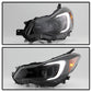 SPYDER xTune 12-16 Subaru Impreza DRL LED Light Bar Proj. Headlights - Black Smoked (PRO-JH-SI13-LB-BSM) 9048685