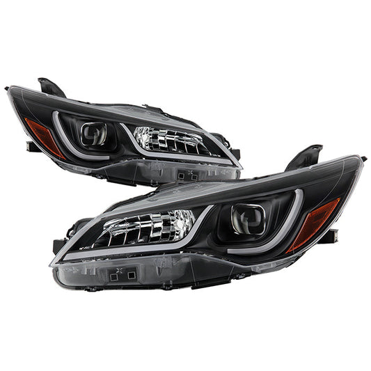 SPYDER xTune 15-17 Toyota Camry Halo Model Only LED Light Bar Proj Headlights - Blk - PRO-JH-TCAM15-LB-BK 9047237