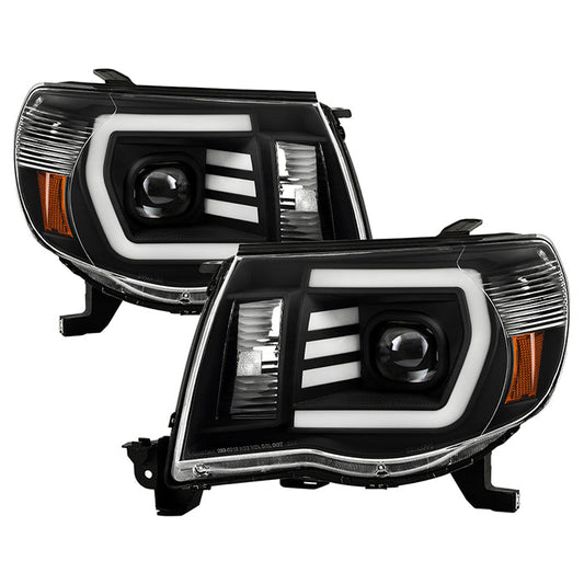 xTune Toyota Tacoma 05-11 LED Light Bar Projector Headlights - Black PRO-JH-TT05-LB-BK 9050145