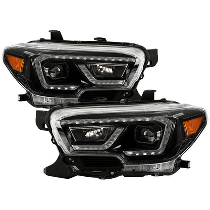 xTune Toyota Tacoma 16-19 SR SR5 Model LED DRL Projector Headlights- Black PRO-JH-TTA16-FLED-SR-BK 9050060