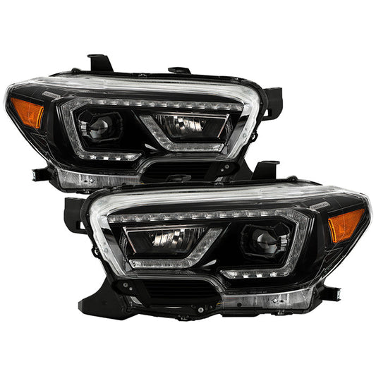 xTune Toyota Tacoma 16-19 SR SR5 Model LED DRL Projector Headlights- Black PRO-JH-TTA16-FLED-SR-BK 9050060