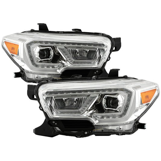 xTune Toyota Tacoma 16-19 SR & SR5 Model LED DRL Projector Headlights- Chrome PRO-JH-TTA16-FLED-SR-C 9050077