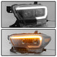 SPYDER xTune Toyota Tacoma 16-18 DRL Light Bar Projector Headlights - Black PRO-JH-TTA16-LBDRL-BK 9039256