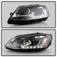 SPYDER xTune Volkswagen Jetta 11-14 Halogen Model Only DRL Projector Headlights - Black PRO-JH-VJ11-DRL-BK 9036675