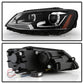 SPYDER xTune Volkswagen Jetta 11-14 Halogen Model Only DRL Projector Headlights - Black PRO-JH-VJ11-DRL-BK 9036675