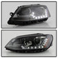 SPYDER xTune Volkswagen Jetta 11-14 DRL Projector Headlights - Black Smoked PRO-JH-VJ11-DRL-BSM 9036682