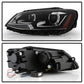 SPYDER xTune Volkswagen Jetta 11-14 DRL Projector Headlights - Black Smoked PRO-JH-VJ11-DRL-BSM 9036682