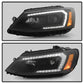 SPYDER xTune VW Jetta 11-18 *Halogen Only* Proj. Headlights w/ Light Bar - Blk PRO-JH-VJ11-LBDRL-BK 9055560