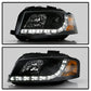 Spyder Audi A3 06-08 Projector Headlights Halogen Model Only - DRL Black PRO-YD-AA306-DRL-BK 5008510