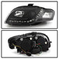 Spyder Audi A4 06-08 Projector Headlights Halogen Model Only - DRL Black PRO-YD-AA405-DRL-BK 5008572