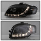 Spyder Audi A4 06-08 Projector Headlights Halogen Model Only - DRL Black PRO-YD-AA405-DRL-BK 5008572