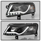 Spyder Audi A6 05-07 Projector Headlights Halogen Light Tube DRL Blk PRO-YD-ADA605-LTDRL-BK 5071903