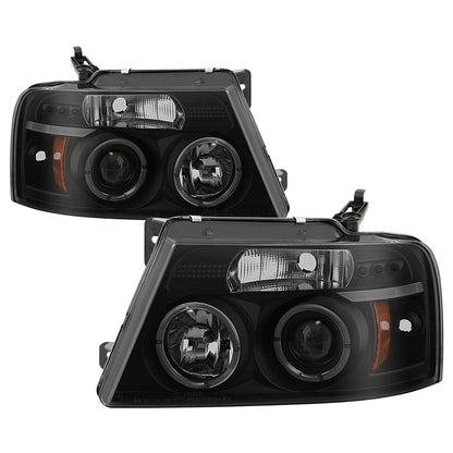 Spyder Ford F150 04-08 Projector Headlights Version 2 LED Halo LED Blk Smke PRO-YD-FF15004-HL-G2-BSM 5078421