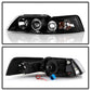 Spyder Ford Mustang 99-04 Projector Headlights LED Halo Black High H1 Low H1 PRO-YD-FM99-1PC-AM-BK 5010445
