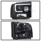 Spyder Ford F250/350/450 05-07 Projector Headlights - Light Bar DRL LED - Black PRO-YD-FS05V2-LB-BK 5084507