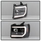 Spyder 07-13 GMC Sierra 1500-3500 Ver 2 Proj Headlights - DRL LED - All Blk PRO-YD-GS07V2-LBDRL-BKV2 5086037