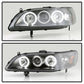 Spyder Honda Accord 98-02 1PC Projector Headlights LED Halo Amber Reflctr Blk PRO-YD-HA98-AM-BK 5010728