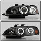 Spyder Honda Civic 92-95 2/3DR 1PC Projector LED Halo Amber Reflctr Blk PRO-YD-HC921P-23D-AM-BK 5010841