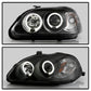 Spyder Honda Civic 96-98 Projector Headlights LED Halo Amber Reflctr Blk PRO-YD-HC96-AM-BK 5010902