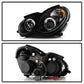 Spyder Mercedes Benz C-Class 01-05 4 DrProjector Headlights Halogen LED Halo Blk PRO-YD-MBW203-HL-BK 5011251