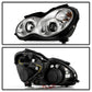 Spyder Mercedes Benz C-Class 01-05 4 DrProjector Headlights Halogen-LED Halo Chrm PRO-YD-MBW203-HL-C 5011268