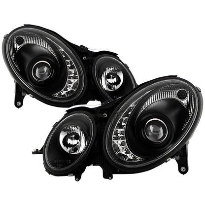 Spyder Mercedes Benz E-Class 03-06 Projector Halogen Model- DRL- Blk PRO-YD-MBW21103-DRL-BK 5017482