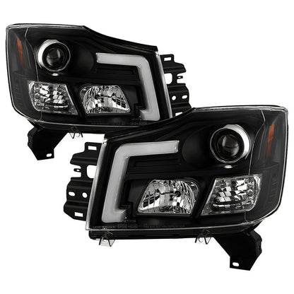 SPYDER 04-15 Nissan Titan High-Power LED Module Equipped Headlights - Black (PRO-YD-NTI04PL-BK) 5088406