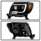 Spyder Toyota Tacoma 05-11 Projector Headlights - Light Bar DRL - Black PRO-YD-TT05V2-LB-BK 5084514