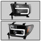 Spyder 08-13 Toyota Sequoia Projector Headlights - Light Bar DRL - Black PRO-YD-TTU07V2-LB-BK 5085344