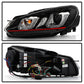Spyder Volkswagen Golf / GTI 10-13 Version 3 Projector Headlights - Black PRO-YD-VG10V3R-DRL-BK 5082046
