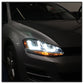 Spyder Volkswagen Golf VII 14-16 Projector Headlights DRL LED Blk Stripe Blk PRO-YD-VG15-BLK-DRL-BK 5080578
