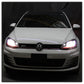 Spyder Volkswagen Golf VII 14-16 Projector Headlights DRL LED Red Stripe Blk PRO-YD-VG15-RED-DRL-BK 5080592