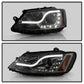 Spyder Volkswagen Jetta 11-14 Projector Headlights Halogen Light Tube DRL Smke PRO-YD-VJ11-LTDRL-SM 5073655