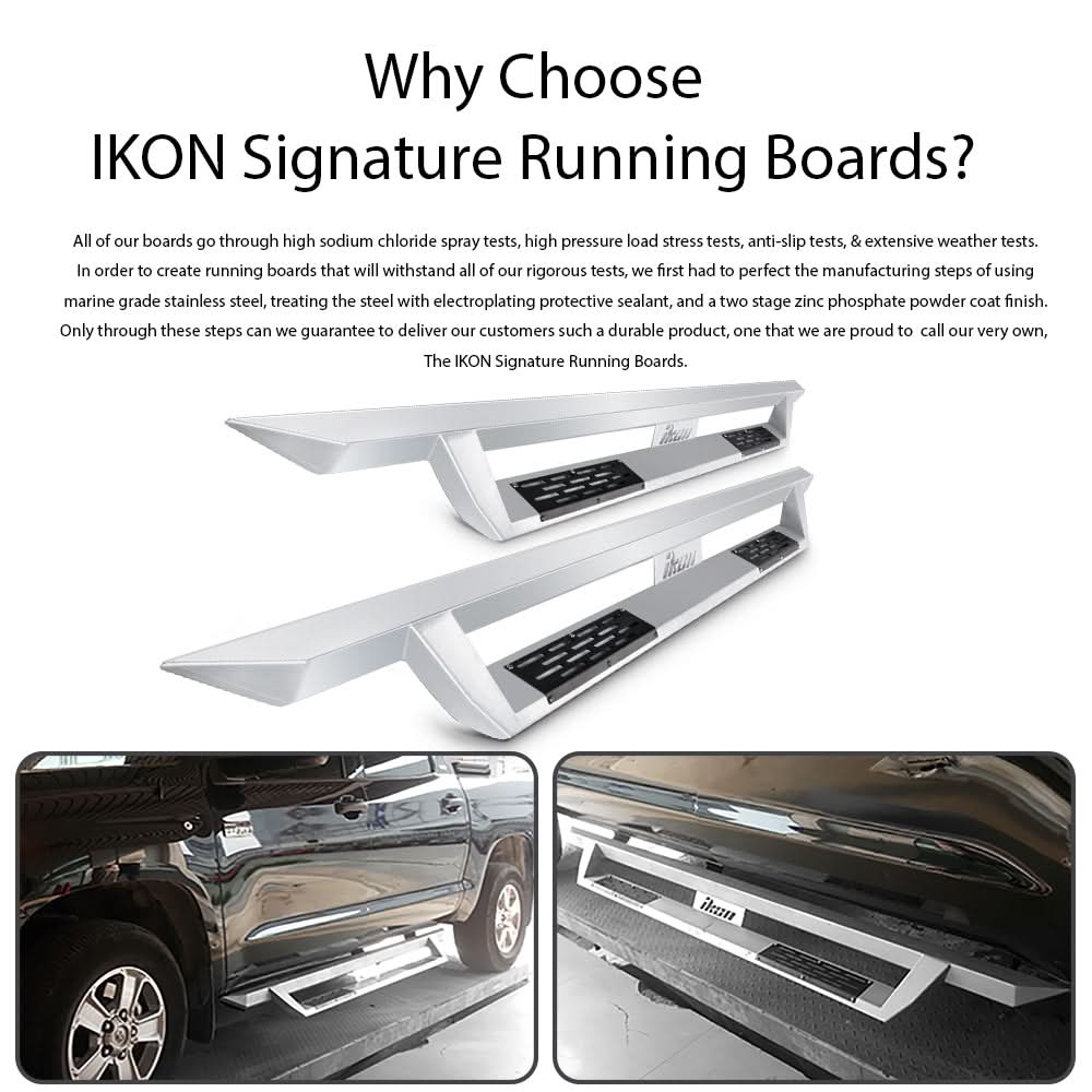 2007-2021 Toyota Tundra Double Cab IKON V1 Silver Running Boards Steel