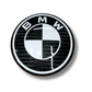 BMW Roundel Emblem Covers - Full Carbon Fiber Black and White Style