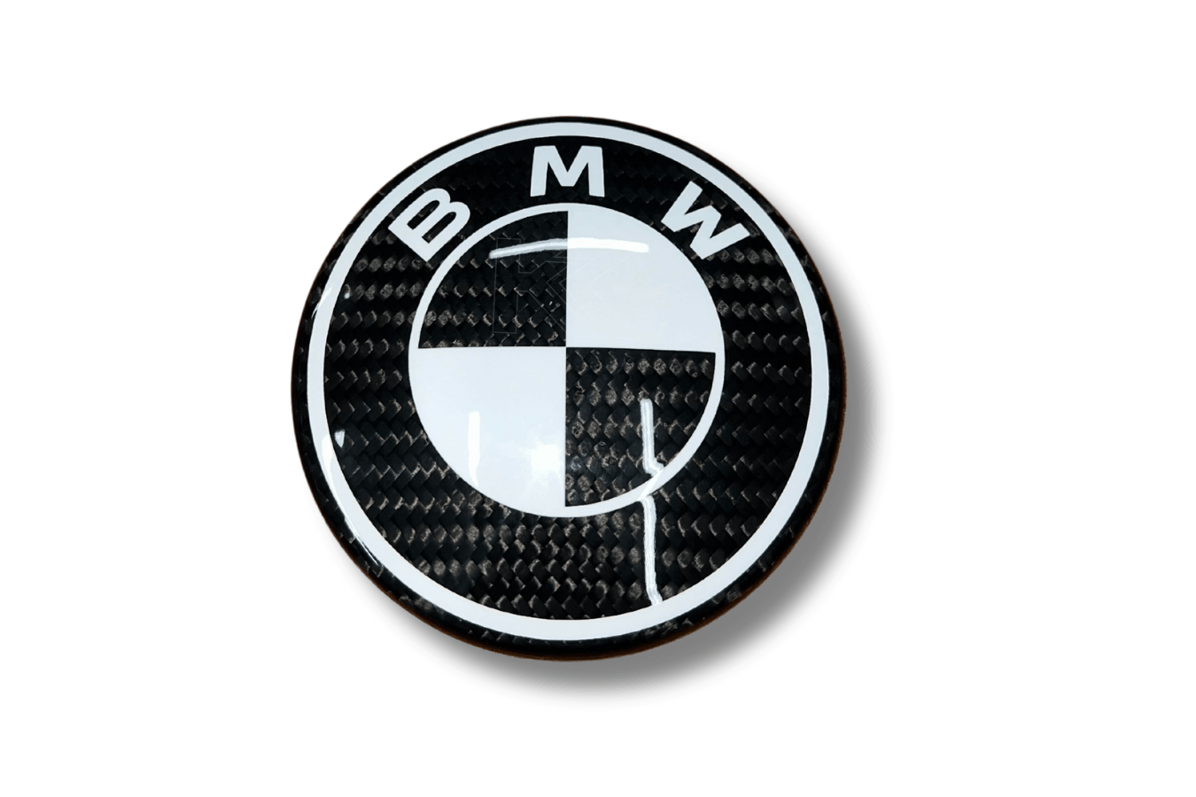 BMW Roundel Emblem Covers - Full Carbon Fiber Black and White Style