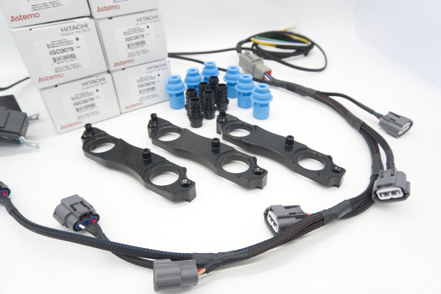 ASE 2JZ 1JZ Nissan R35 Coil Brackets BLACK