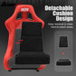 Universal Adjustable Bucket Racing Seats W/4 Point 2" Belt Harness Red