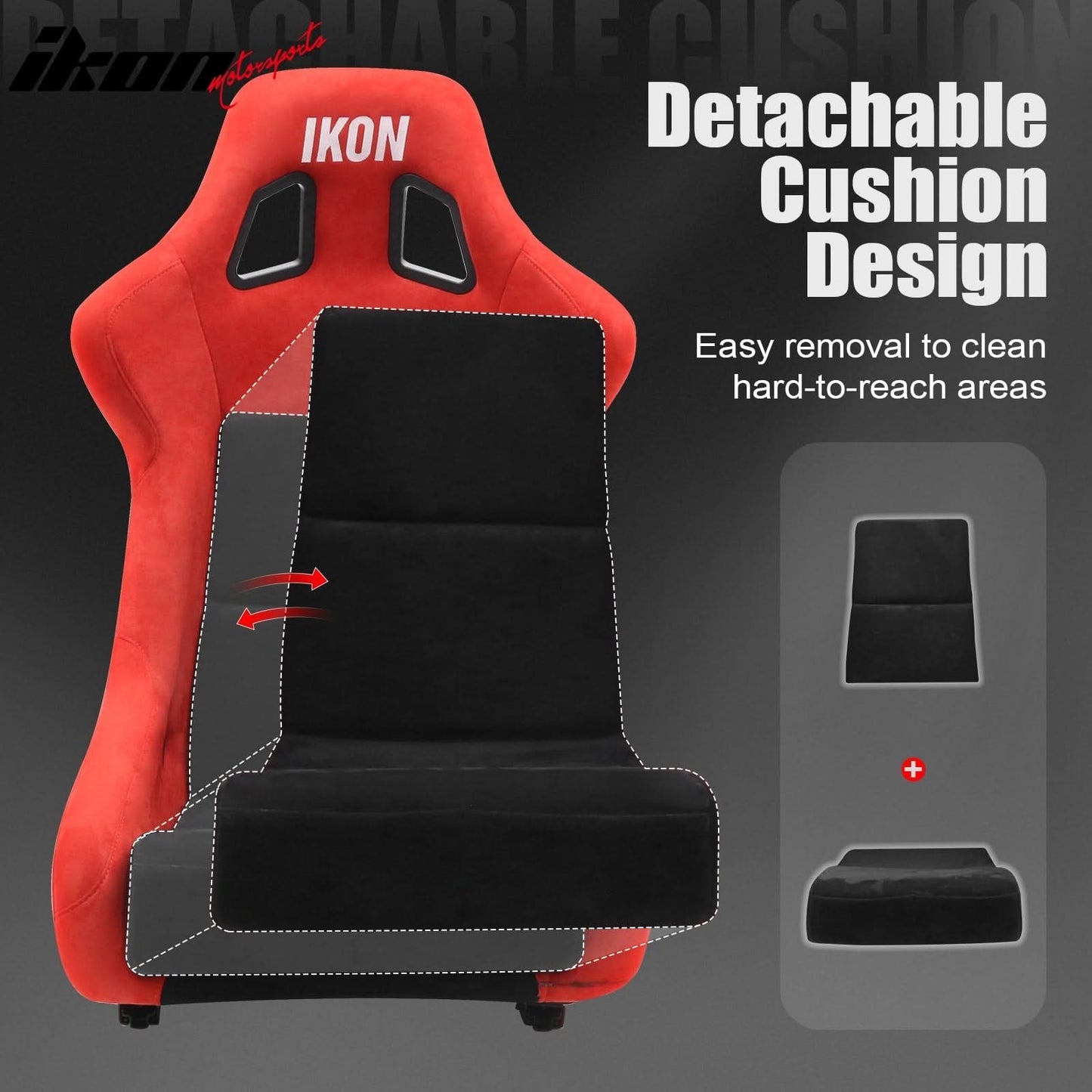 Universal Adjustable Bucket Racing Seats W/4 Point 2" Belt Harness Red