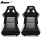 Universal Racing Bucket Seats Slider Suede Left+ Right Silver Black
