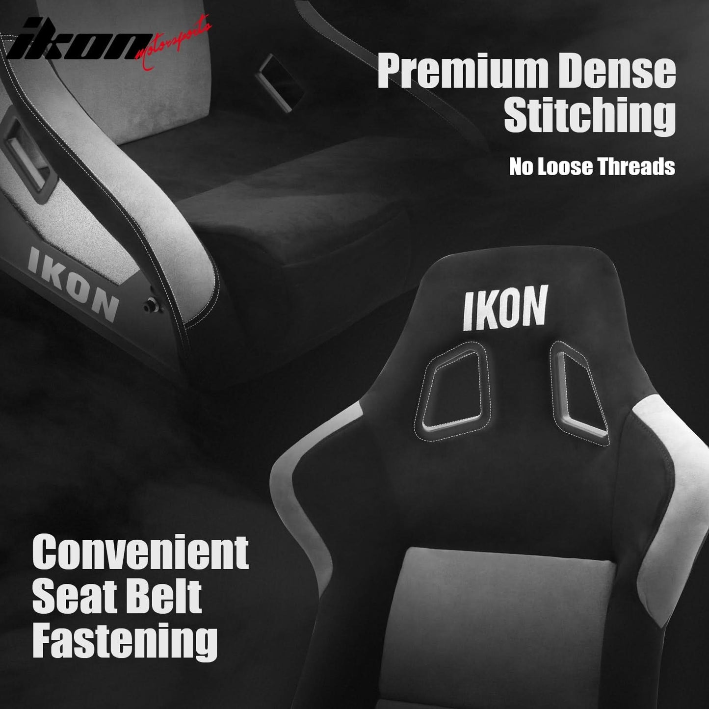 Universal Racing Bucket Seats W/ Slider 4 Point 2" Belt Harness Red
