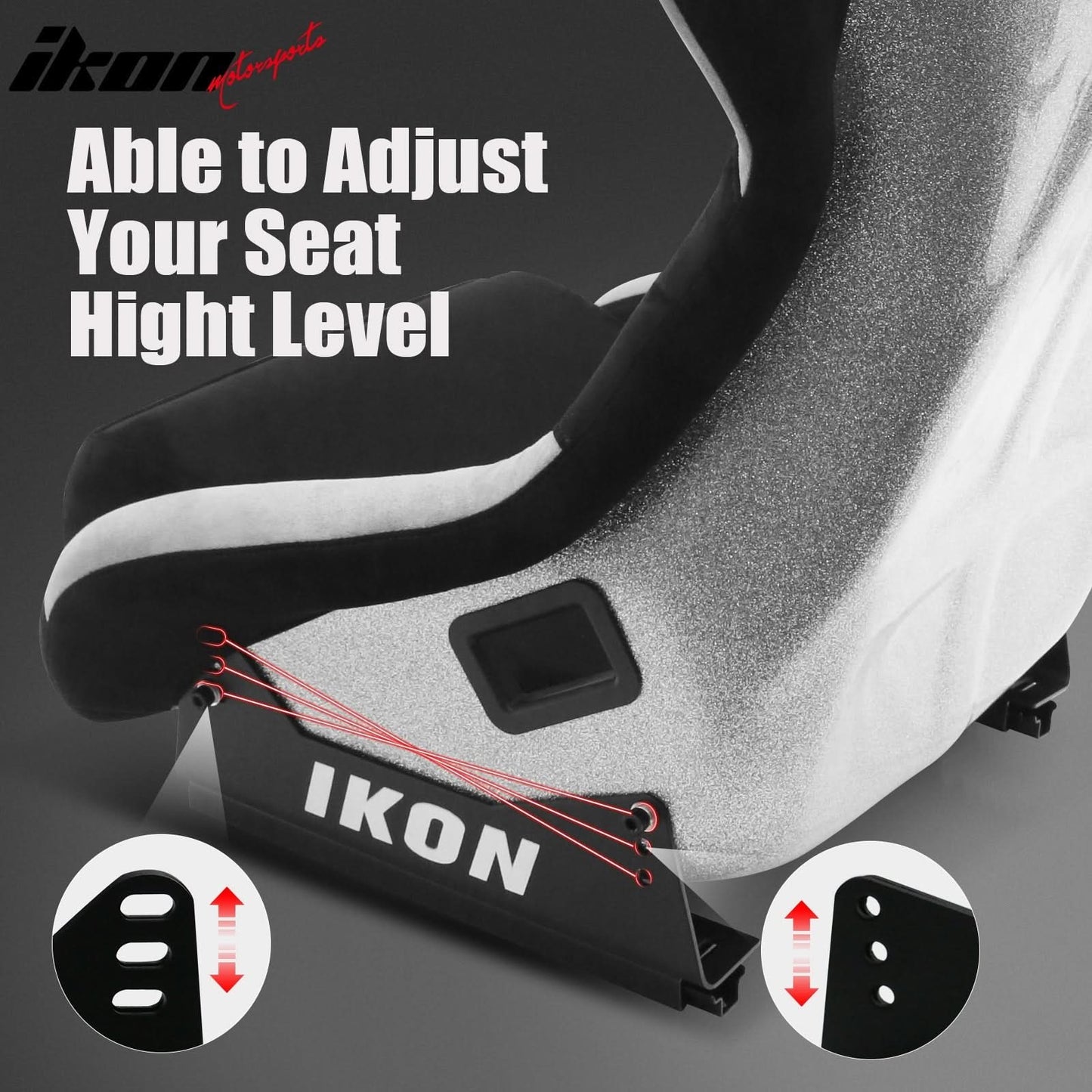 Universal Racing Bucket Seats W/ Slider 4 Point 3" Belt Harness Red