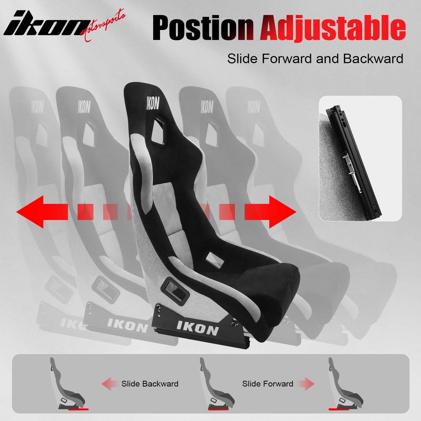 Universal Racing Bucket Seats W/ 4 Point 3" Belt Harness Black