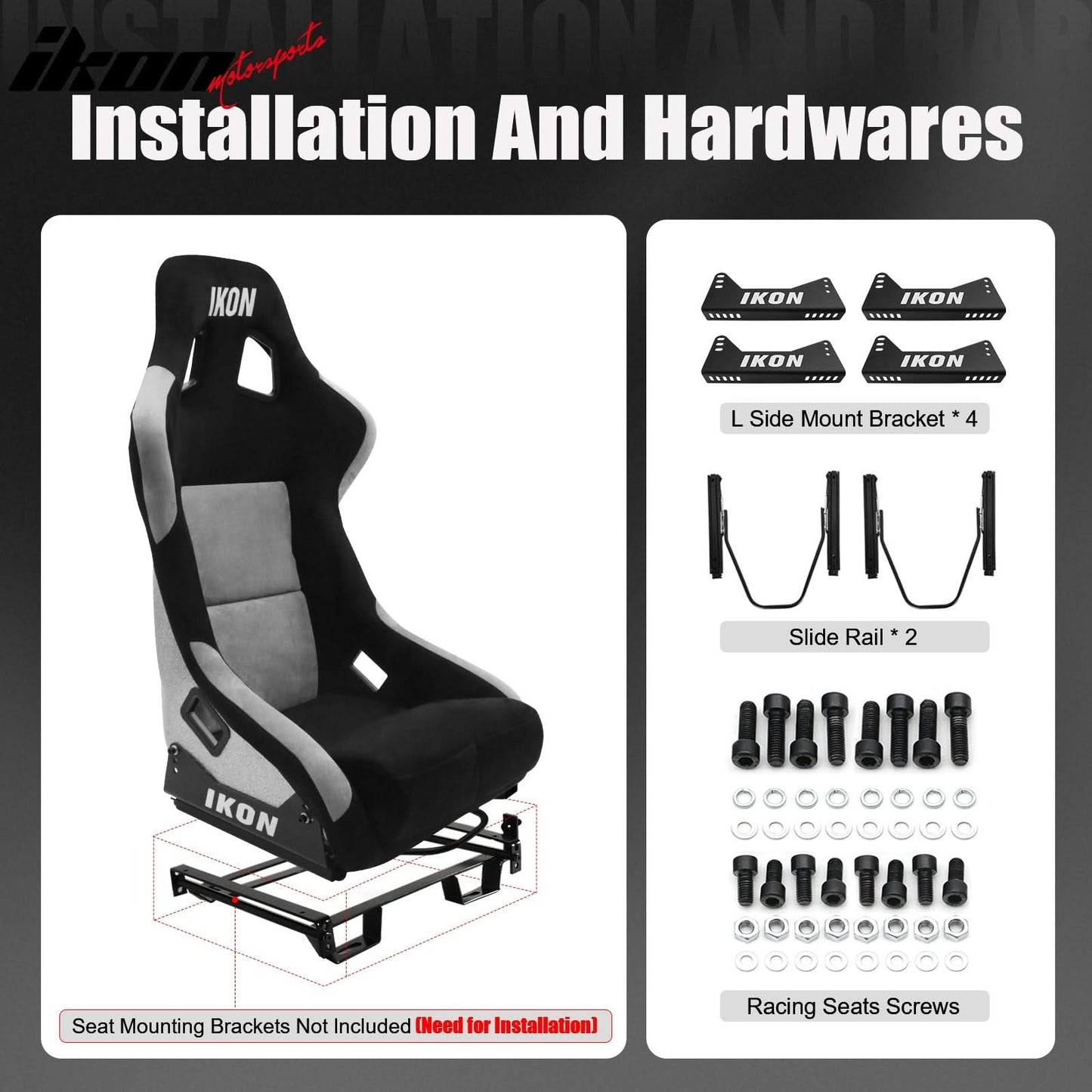 Universal Racing Bucket Seats W/ Slider 4 Point 2" Belt Harness Red