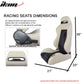 One Pair of Racing Seats Black Gray w/ Slider