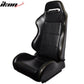 One Pair of Racing Seats JDM Black PVC Leather w/ Yellow Stitch