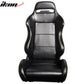 One Pair of Racing Seats JDM Black PVC Leather w/ Yellow Stitch