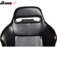 One Pair of Racing Seats JDM Black PVC Leather w/ Yellow Stitch