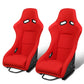 Racing Bucket Seat w/ Slider Red Fabric FRP