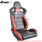 Universal JDM Sport Black Red Racing Seats Carbon Fiber Print